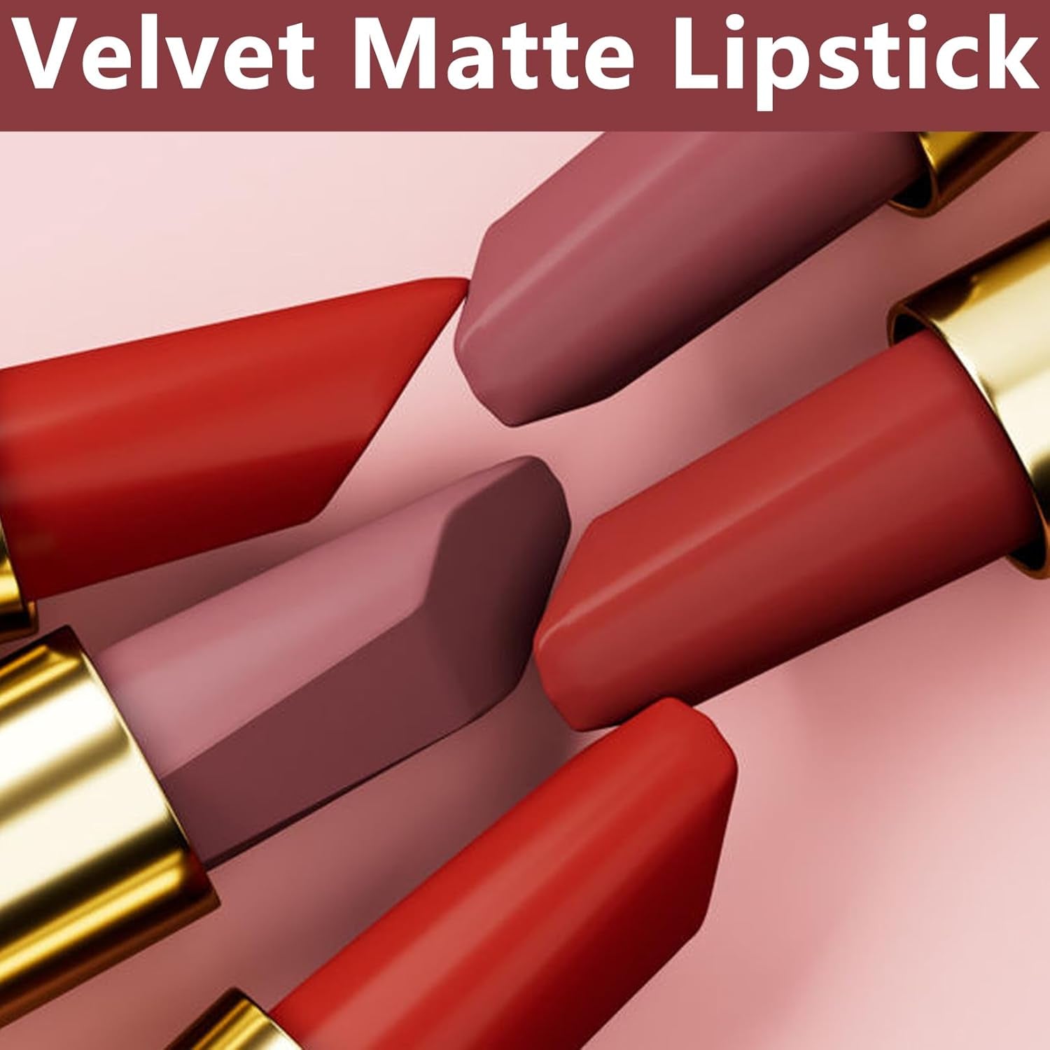 2 Pcs Matte Lipstick,Velvet Matte Lip Sticks,Red Velvet Lipstick,Smudge Proof Long Lasting Lipstick,Waterproof Non-Stick Cup Lip Stain for Women Girls(Retro Red + Rouge)