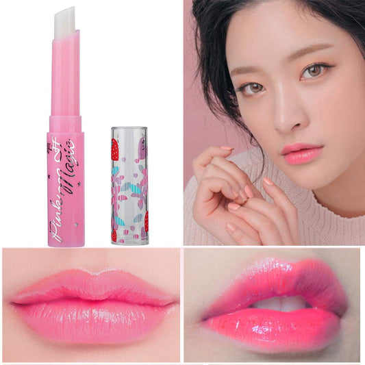 Strawberry Lasting Moisturizing Color Changing Lip Balm Gloss Lipstick Beauty Temperature Color Change Lip Gloss Care