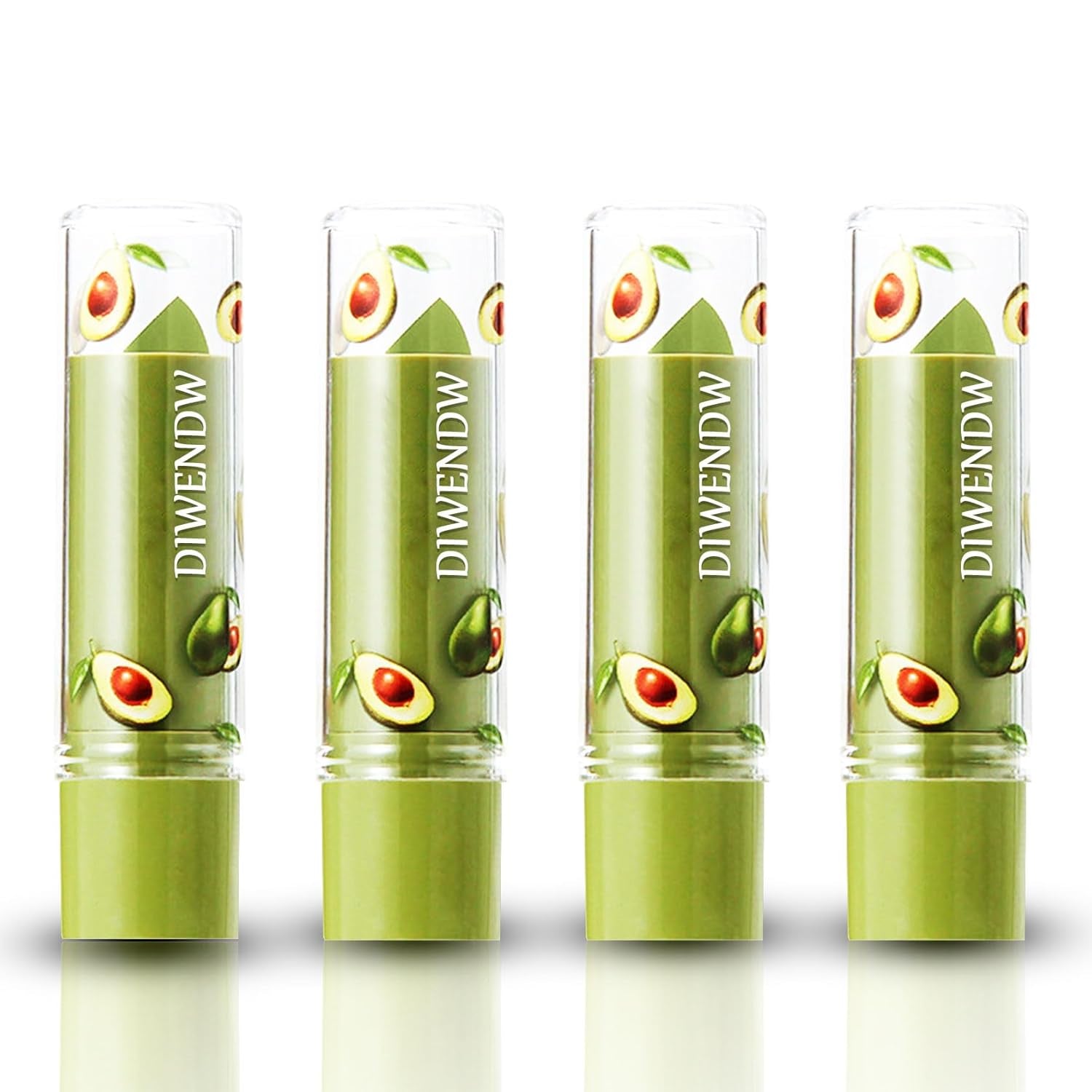 4 Pcs Avocado Color Changing Lipstick for Women,Ph Mood Magic Lipstick Makeup Gift Set,Waterproof Lip Moisturizer Pigmented Long Lasting Tinted Color Change Labiales Lip Gloss Balm Stain